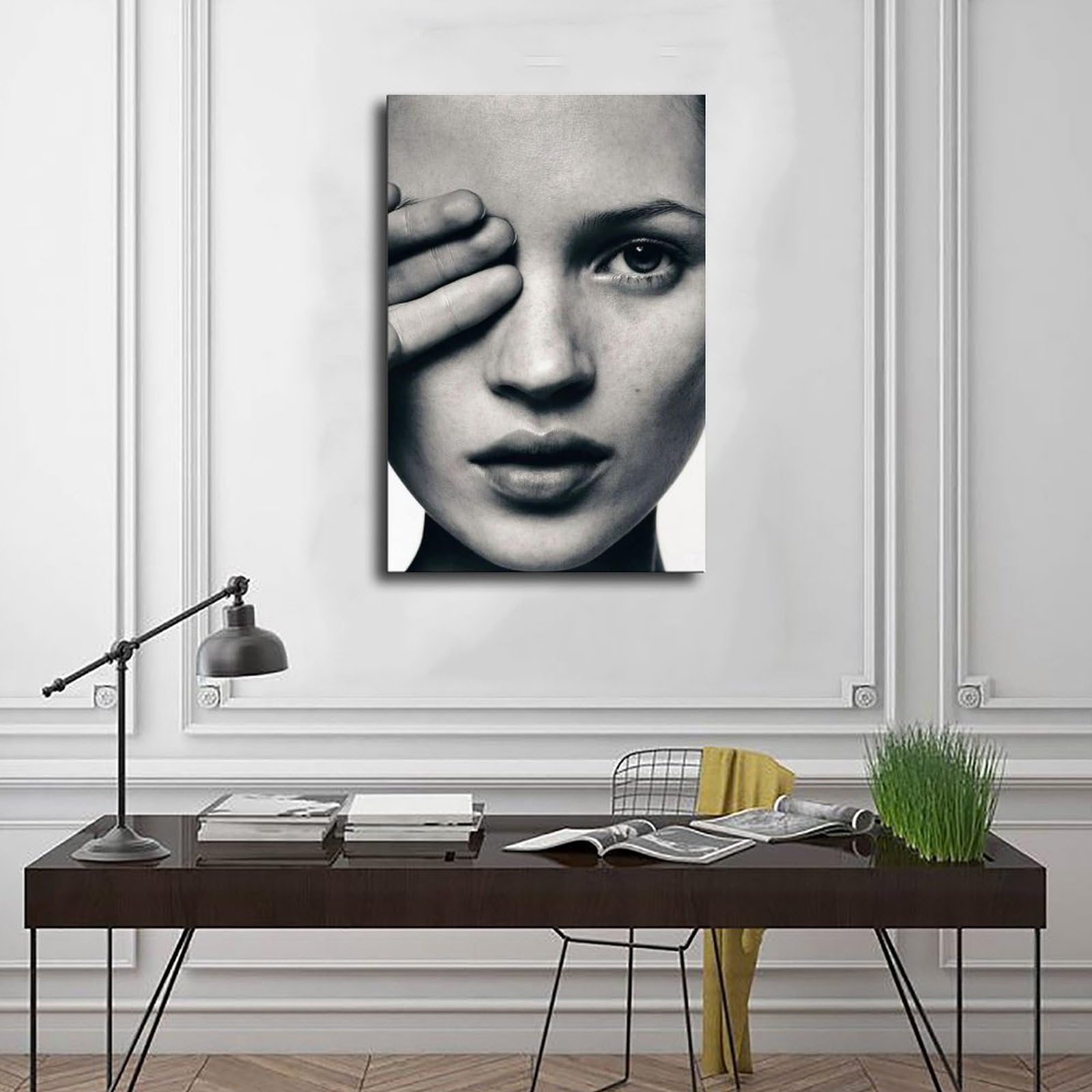 Amazon.de: Kate Moss Kunstdruck auf Leinwand, 50 x 75 cm, Schwarz